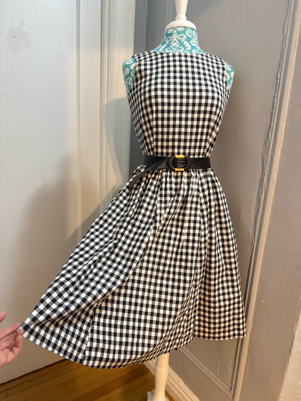 Vintage 90s Talbots Petite Checkered Print Fit and Flare Dress